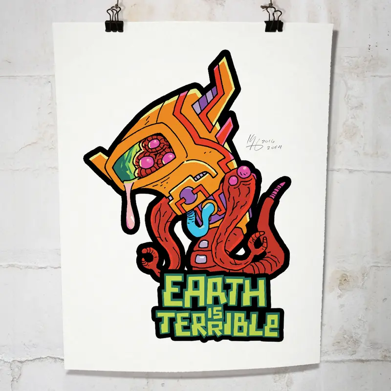 Earth Is Terrible Dark Humor Sticker 1