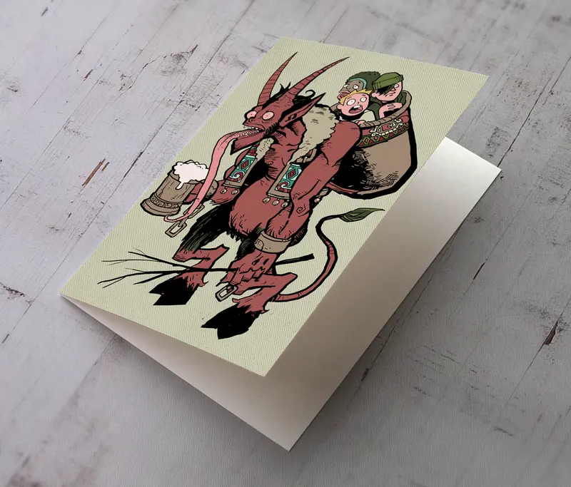 Krampus Themed Holiday Greeting Card 1