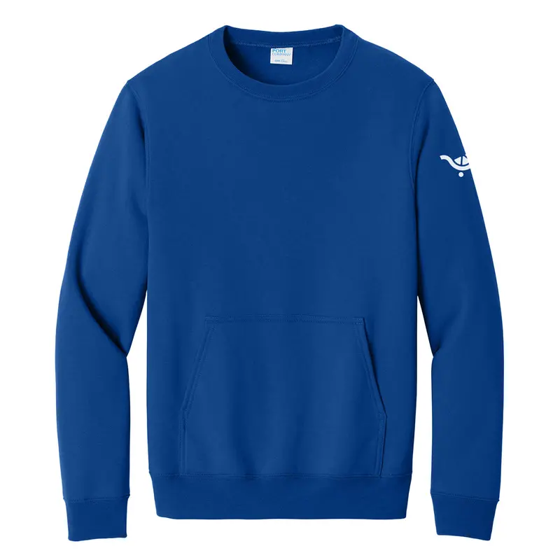 Port & Co. Soft-Blend Fleece Crewneck Sweatshirt – Pouch Pocket Design 1