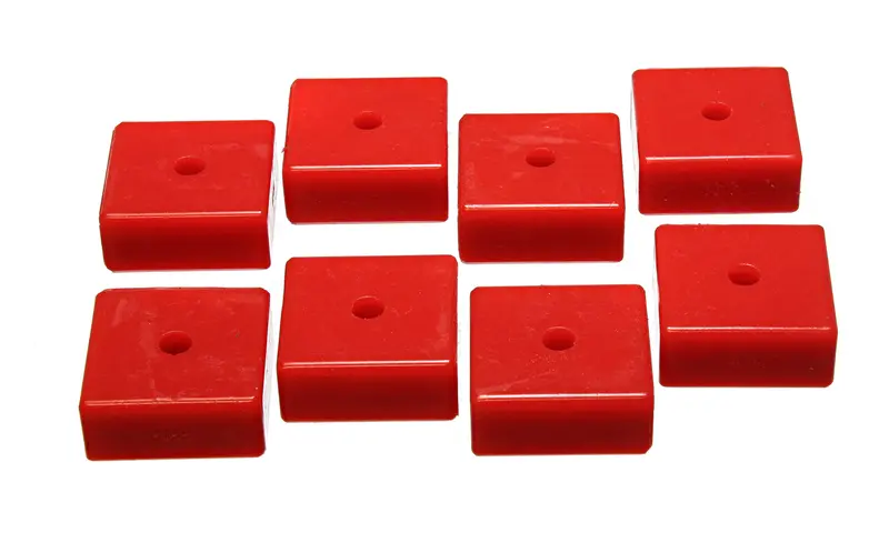 Energy Suspension Universal Leaf Spring Pad – Red, 2-1/16" Sq × 3/8" Id × 15/16" H (9.9535R) 1