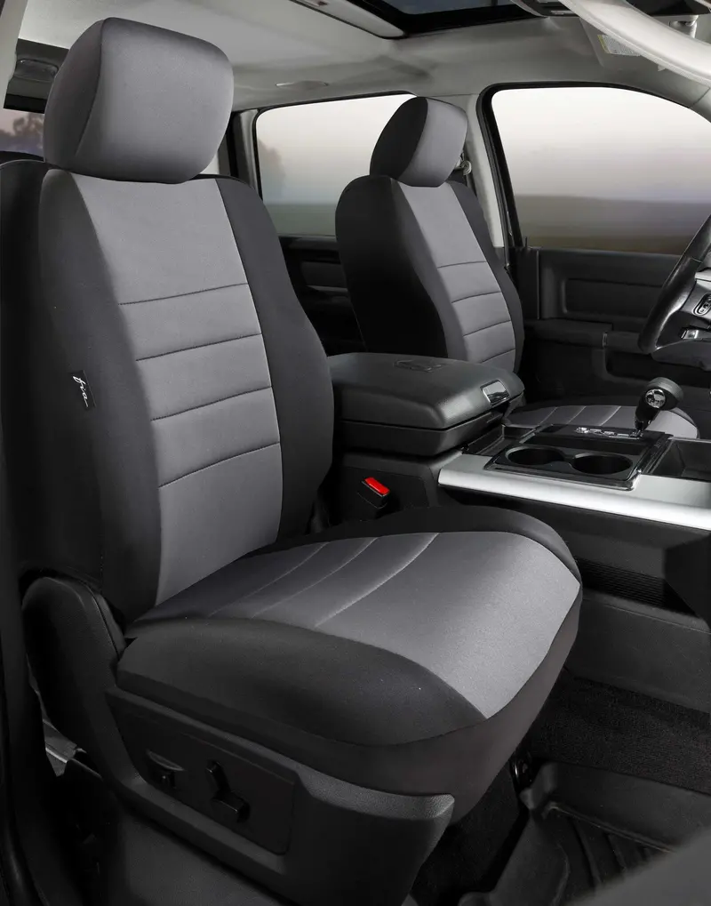 Fia Np99-44 Gray Neoprene Front Seat Covers — Custom Fit With Black/Gray Center Panel 1